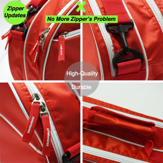 Tennis Racket Bag (3-5 Racquet), with Shoe & Phone Compartment and Protective Pad, Super Roomy and Lightweight Racquet Bag for Tennis, Badminton