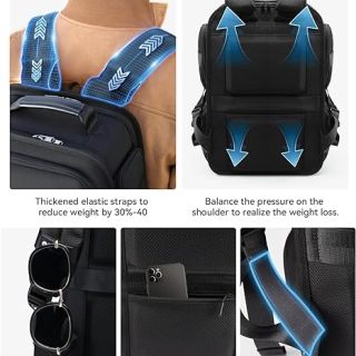 Waterproof Business Office Laptop Bag Fits 16 Inch Computer Bookbag Traveler Backpacks Work Bag with USB Port for Men Women Travel Essentials