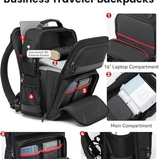 Waterproof Business Office Laptop Bag Fits 16 Inch Computer Bookbag Traveler Backpacks Work Bag with USB Port for Men Women Travel Essentials