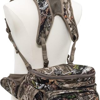 Hunting Camo Fanny Pack with Harness Waist Pack Pouch with Shoulder Straps for Climbing Hiking Camping Running Travelling Camouflage