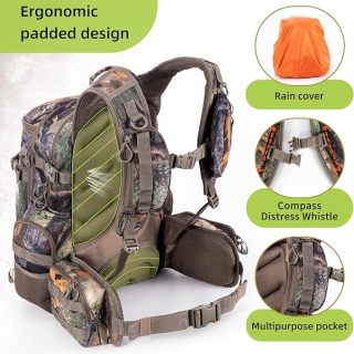 Large Hunting Backpack for Bow Rifle with Waterproof Rain Cover Hunting Gear Accessories 40L