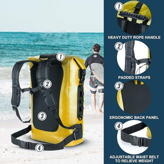 Dry Bag Backpack, 40L Floating Waterproof Backpack Roll-Top Closure for Kayaking, Boating, Hiking, Camping