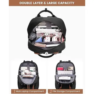 Laptop Backpack,Vintage Work Business Travel Backpack with USB Charging Port,Teacher Doctor Nurse Computer Bag Purse College Backpack,15.6 Inch