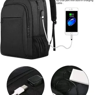 Laptop Backpack Travel Computer Backpack with USB Charging Port, Slim Lightweight Fashion Water Resistant Backpack Casual Daypack for College Office