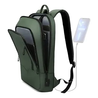 Backpack Business Slim Backpack with USB Charger Computer Lightweight Anti-theft Travel (15.6 Inch)