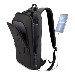 Backpack Business Slim Backpack with USB Charger Computer Lightweight Anti-theft Travel (15.6 Inch)