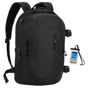 Waterproof Backpack, 20L/25L TPU Dry Bag with Phone Case, Floating Waterproof Bag with Airtight Zipper, Black, Grey