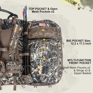 Hunting Backpack for Men,Saddle Hunting Bag with Bow Holder, Compound Bow Hunting Backpack & Duffle Bags