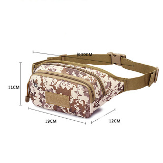 Outdoor sports jogging waist bag cycling hiking earphone hole chest bag tactical military camouflage camping shoulder bag
