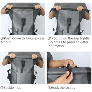 Waterproof Backpack Dry Bag 25L TPU Dry Sack for Kayaking Rafting Boating Beach Surfing Swimming Canoe Camping Hiking Fishing Ski