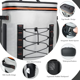 Lightweight Insulated Cooler Bag, Waterproof& Leakproof Large Capacity Backpack Cooler Bag for Travel, Picnics, Hiking, Fishing, Kayaking, Sports