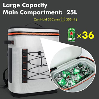 Lightweight Insulated Cooler Bag, Waterproof& Leakproof Large Capacity Backpack Cooler Bag for Travel, Picnics, Hiking, Fishing, Kayaking, Sports