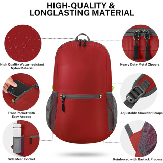 Ultra Lightweight Packable Backpack Daypack Handy Foldable Camping Outdoor Travel Cycling Backpacking