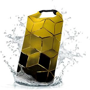 Waterproof Dry Bag,Roll Top Geometric Ombre Waterproof Backpack 5L/10L/20L Floating and Lightweight Bags for Kayaking, Boating, Fishing