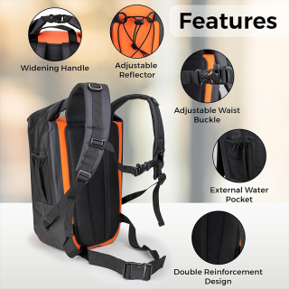 Dry Bag Backpackwith Straps Waterproof Backpack for Men and Woman and Roll Top, Cushioned Back Panel, Large Dry Sack - With Water Bottle Pocket