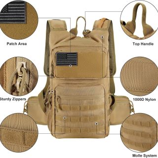 Tactical Hydration Pack Lightweight Insulation Water Backpack Molle Hydration Backpack for Hiking, Running, Cycling, Climbing, Hunting, Fishing