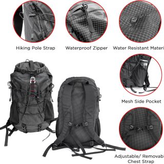 Hiking Backpack 25L Ultra Lightweight Day Pack For Education, Cycling and Camping For Men And Women (Yellow)