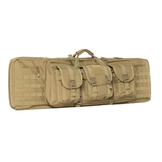 Tactical 600 Denier Polyester Double Carbine Soft Case Accessory Pouches Secondary Gun Compartment Quick Detach Buckles Inner Storage Backpack Straps