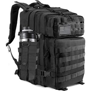 45L Military Tactical Backpack Large Army 3 Day Molle Point Pack Bug Out Bag Rucksack Daypack with Extra D-rings Flag Patch