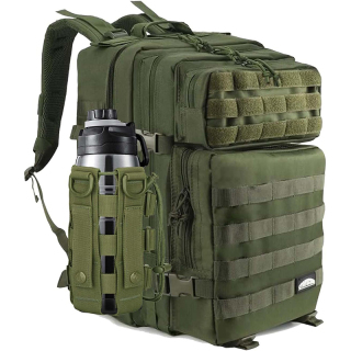 45L Military Tactical Backpack Large Army 3 Day Molle Point Pack Bug Out Bag Rucksack Daypack with Extra D-rings Flag Patch