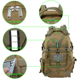 Tactical Backpack Military Molle Bag Hiking Daypacks for Camping Trekking Hunting Traveling Motorcycle