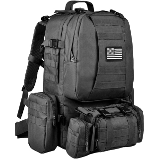 SRS Tactical Backpack Military Army Rucksack 60L Large Assault Pack Detachable Molle Bag