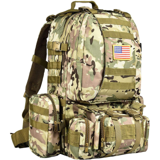 SRS Tactical Backpack Military Army Rucksack 60L Large Assault Pack Detachable Molle Bag