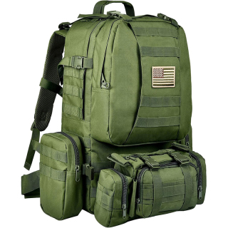 SRS Tactical Backpack Military Army Rucksack 60L Large Assault Pack Detachable Molle Bag