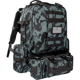 SRS Tactical Backpack Military Army Rucksack 60L Large Assault Pack Detachable Molle Bag