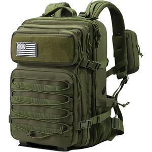 Military Tactical Backpack,Sturdy Work & Molle Laptops Rucksack,Army Pack for Hiking Camping Travel Fishing Gym,Green
