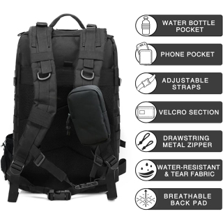 Military Tactical Backpack,Sturdy Work & Molle Laptops Rucksack,Army Pack for Hiking Camping Travel Fishing Gym,Green