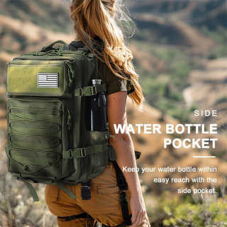 Military Tactical Backpack,Sturdy Work & Molle Laptops Rucksack,Army Pack for Hiking Camping Travel Fishing Gym,Green