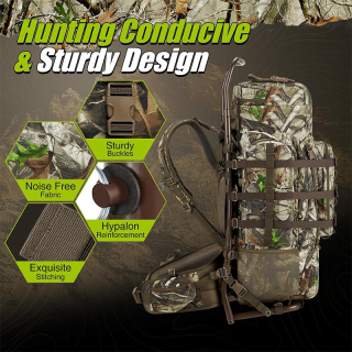 Hunting Backpack 5500cu with Frame and Rain Cover for Bow/Rifle/Pistol