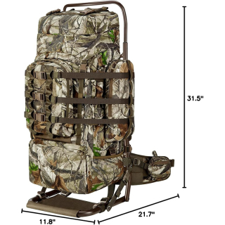 Hunting Backpack 5500cu with Frame and Rain Cover for Bow/Rifle/Pistol