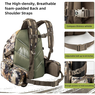 Hunting backpack for men Waterproof Camo Hunting Pack Hunting gifts for men hunting gear Hunting Day Pack