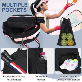 Pickleball bag multifunctional large capacity outdoor sports messenger bag neoprene racket storage bag