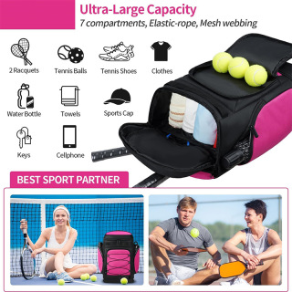 Large Tennis Bags for Women and Men to Hold Tennis Racket,Pickleball Paddles, Badminton Racquet, Squash Racquet and Tennis Accessories