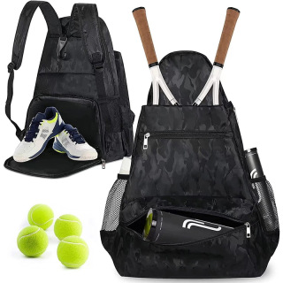 Extra Large Tennis Bag Tennis Backpack with Shoe Compartment Waterproof for Men and Women to Hold Tennis Racket,Pickleball Paddles, Badminton Racquet