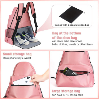 Extra Large Tennis Bag Tennis Backpack with Shoe Compartment Waterproof for Men and Women to Hold Tennis Racket,Pickleball Paddles, Badminton Racquet