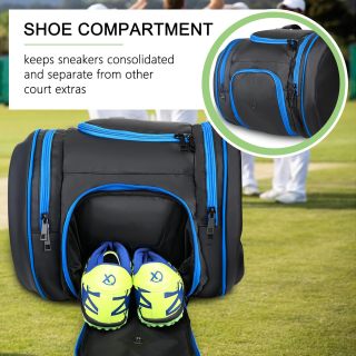 Padel Racket Backpack Large Capacity for Separate Waterproof Shoes Compartment Pickleball Accessories - Include Fence Hook & Thermal Insulated Pockets