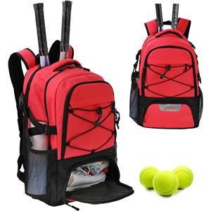 Large Tennis Racket Bag with Ventilated Shoe Compartment Holds 2 Tennis Pickleball Rackets, Tennis Pickleball Balls