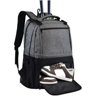 Tennis Racket Bags with Insulated Pocket and Separate Shoe Compartment to Hold Pickleball Paddle, Badminton Squash Racquet, and Accessories