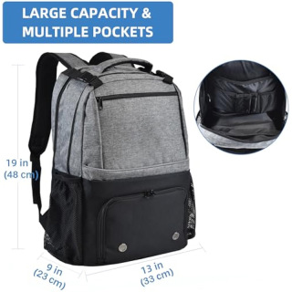 Tennis Racket Bags with Insulated Pocket and Separate Shoe Compartment to Hold Pickleball Paddle, Badminton Squash Racquet, and Accessories