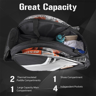 PU Leather Pickleball Racket Bag Large Capacity Pickleball Handbag Portable Sports Badminton Tennis Racket Equipment Bag