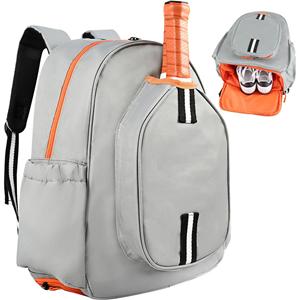 Pickleball racket backpack with shoe compartment storage for men and women leisure large capacity fitness sports bag