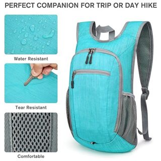 10L/15L Hiking Backpack Lightweight Packable Hiking Daypack Small Travel Outdoor Foldable Shoulder Bag
