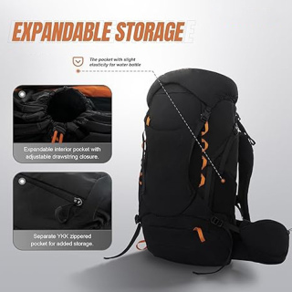 30L Internal Frame Hiking Backpacks Purple Multifunctional Lightweight Travel Camping Backpacking with Removable Rain Cover