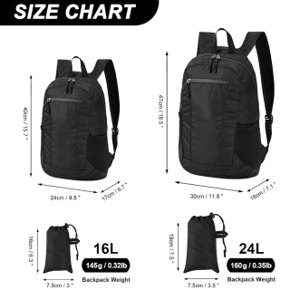 16L Ultra Lightweight Packable Water Resistant Travel Hiking Backpack Daypack Handy Foldable Camping Outdoor Backpack