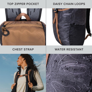 Lightweight Hiking Backpack and Hydration Pack for Camping, Travel, Biking, and the Outdoors, 16 Liter (Desert Sand)