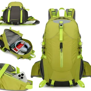 Outdoor hiking backpack, large capacity, dual shoulder backpack, multi-functional, hiking, waterproof, wear-resistant, cycling backpack